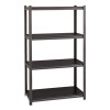 Steel Shelving Unit With Laminate Shelves, Four-Shelf, 36w x 18d x 60h, Steel, Black/Gun Metal Gray