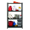 Steel Shelving Unit With Laminate Shelves, Four-Shelf, 36w x 18d x 60h, Steel, Black/Gun Metal Gray