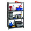 Steel Shelving Unit With Laminate Shelves, Four-Shelf, 36w x 18d x 60h, Steel, Black/Gun Metal Gray