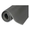 Ribbed Vinyl Anti-Fatigue Mat, Rectangular, Gray Ribbed Surface, 36" x 60"