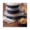 Newspring Versatainer Microwavable Containers, Vented Lid, 48 Oz, 9" Diameter x 2.4"h, Black/Clear, Plastic, 150/Carton