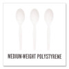 Eco-Id Mediumweight Compostable Cutlery, Spoon, Plastic, White, 300/Pack