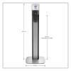Messenger Es8 Silver Panel Floor Stand With Dispenser, 1,200 Ml, 16.75 X 6 X 40, Silver/Graphite
