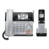 Connect To Cell Tl86103 Two-Line Corded/Cordless Phone, Corded Base Station And 1 Additional Handset, Black/Silver