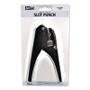 Handheld Badge/Slot Punch, 9/16" X 1/8" Horizontal Slot, Black/Chrome