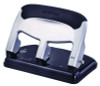40-Sheet Ez Squeeze Three-Hole Punch, 9/32" Hole, Silver/Black