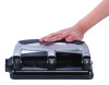 40-Sheet Ez Squeeze Three-Hole Punch, 9/32" Hole, Silver/Black