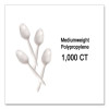 Mediumweight Polypropylene Cutlery, Spoon, Plastic, White, 1,000/Carton