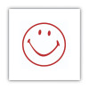 Pre-Inked Round Stamp, Smiley, 0.63" Dia, Red