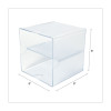 Stackable Cube Organizer, Divided, 2 Compartments, Plastic, 6 x 6 x 6, Clear