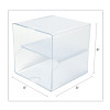 Stackable Cube Organizer, Divided, 2 Compartments, Plastic, 6 x 6 x 6, Clear