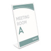 Superior Image Slanted Sign Holder, Top Loading, Portrait, 8.5 x 11 Insert, Clear