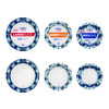 Heavy Duty Disposable Dinnerware, Large Plate, Paper, 11.5" Dia, Floral, Blue/Yellow/White, 12/Pack