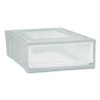 Stackable Storage Drawer, 5.5 Gal, 15.7" X 19.7" X 6.5", Gray/Translucent Frost