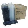 Mealmaster Rib Container Base/Lid, 16.6 x 7.3 x 2.3, Black/Clear, Plastic, 80/Carton