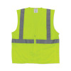 Zipper Safety Vest, Polyester Mesh, 2X-Large, Hi-Viz Lime Yellow