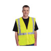 Zipper Safety Vest, Polyester Mesh, 2X-Large, Hi-Viz Lime Yellow