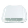 Foam Hinged Lid Containers, 3-Compartment, 9 x 9 x 3, White, Foam, 200/Carton