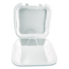 Foam Hinged Lid Containers, 9 x 9 x 3, White, Foam, 200/Carton