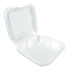 Foam Hinged Lid Containers, 9 x 9 x 3, White, Foam, 200/Carton