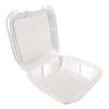 Foam Hinged Lid Containers, 9 x 9 x 3, White, Foam, 200/Carton