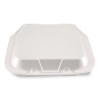 Foam Hinged Lid Containers, 9 x 9 x 3, White, Foam, 200/Carton