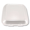 Foam Hinged Lid Containers, 3-Compartment, 7.56 x 8.25 x 2.38, White, Foam, 200/Carton