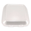 Foam Hinged Lid Containers, 3-Compartment, 7.56 x 8.25 x 2.38, White, Foam, 200/Carton
