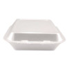 Foam Hinged Lid Containers, 3-Compartment, 7.56 x 8.25 x 2.38, White, Foam, 200/Carton