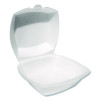 Foam Hinged Lid Containers, 6 x 6 x 3, White, Foam, 500/Carton