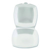 Foam Hinged Lid Containers, 6 x 6 x 3, White, Foam, 500/Carton