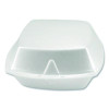 Foam Hinged Lid Containers, 6 x 6 x 3, White, Foam, 500/Carton