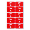 Alphaz Color-Coded Second Letter Alphabetical Labels, A, 1 X 1.63, Red, 10/Sheet, 10 Sheets/Pack
