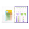Leah Bisch Petite Floral Academic Weekly Monthly Planner, 11 x 8.5, Purple/Green Cover, 12-Month (July To June): 2025 To 2026