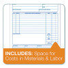 Work Order Form, Three-Part Carbonless, 5.66 x 9, 250 Sets/Pack