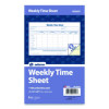 Weekly Time Sheets, One Part (No Copies), 8.5 x 5.5, 100 Forms/Pad, 2 Pads/Pack