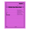 While You Were Out Memo Pad, One-Part (No Copies), 4.25 x 5.5, 50 Forms/Pad, 6 Pads/Pack