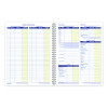Weekly Bookkeeping Ledger, Columns Vary By Section, Royal Blue Cover, 11 x 8.5 Sheets, 56 Sheets/Book