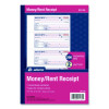 Money/Rent Receipt Book, Two-Part Carbonless, 7.13 x 2.75, 200 Forms Total