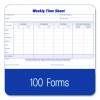 Weekly Time Sheets, Two-Part Carbonless, 8.5 x 5.5, 100 Forms Total