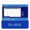 Activity Logbook, 8 Columns, Blue/White Cover, 11 x 8.5 Sheets, 50 Sheets/Book