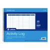 Activity Logbook, 8 Columns, Blue/White Cover, 11 x 8.5 Sheets, 50 Sheets/Book