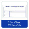 While You Were Out Messages Book, Two-Part Carbonless, 5 x 2.83, 3 Forms/Sheet, 300 Forms Total