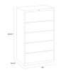 Combo Lateral File Cabinet And Rollout File Shelf, 4 Letter/Legal/A4-Size Shelves And 1 Drawer, Putty, 36" x 18.63" x 68.63"