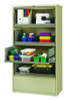 Combo Lateral File Cabinet And Rollout File Shelf, 4 Letter/Legal/A4-Size Shelves And 1 Drawer, Putty, 36" x 18.63" x 68.63"