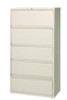 Combo Lateral File Cabinet And Rollout File Shelf, 4 Letter/Legal/A4-Size Shelves And 1 Drawer, Putty, 36" x 18.63" x 68.63"