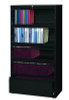 Combo Lateral File Cabinet And Rollout File Shelf, 4 Letter/Legal/A4-Size Shelves And 1 Drawer, Black, 36" x 18.63" x 68.63"