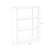 Three-Shelf Metal Bookcase, 34.5" x 13" x 42", Black