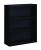 Three-Shelf Metal Bookcase, 34.5" x 13" x 42", Black