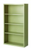 Four-Shelf Metal Bookcase, 34.5" x 13" x 60", Putty